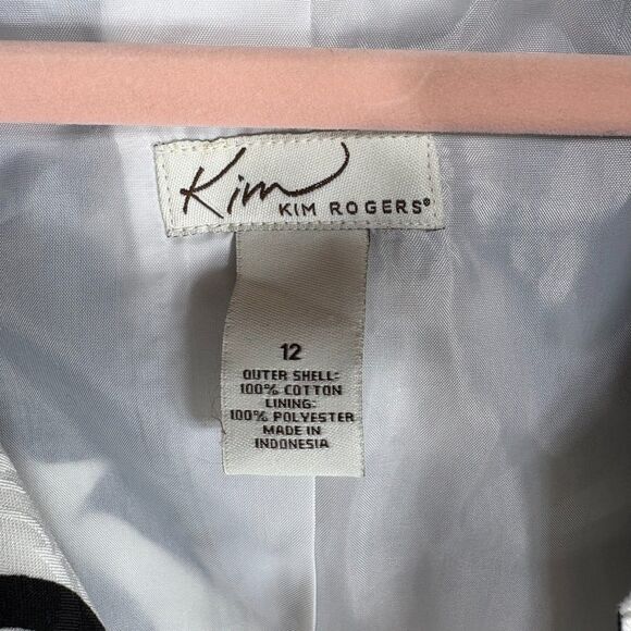 Kim Rogers Blazer Coat Black White Floral Womens Size 12 - Picture 10 of 10